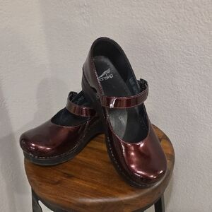 Dansko Metallic Wine Mary Jane Clogs